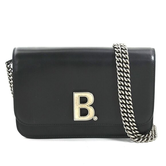 BALENCIAGA Black Leather Shoulder Bag - Picture 1 of 5